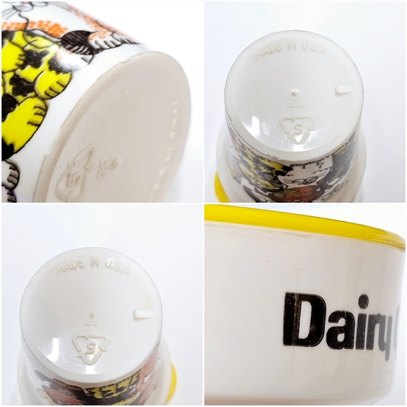 Vintage Dairy Queen Cat Plastic Cup Set Lids Small Limited Edition 2 USA AOP MCM - Picture 14 of 16